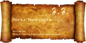 Hertz Henrietta névjegykártya