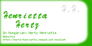 henrietta hertz business card